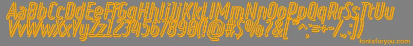 RulerVolumeNegative Font – Orange Fonts on Gray Background
