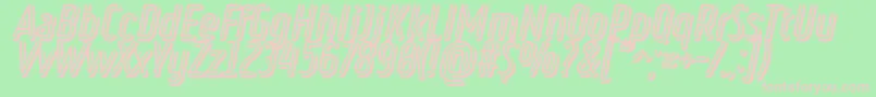 フォントRulerVolumeNegative – 緑の背景にピンクのフォント