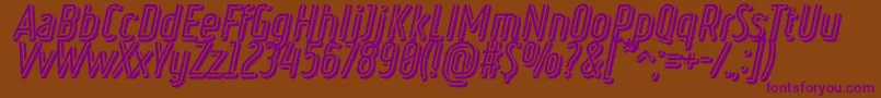 RulerVolumeNegative Font – Purple Fonts on Brown Background