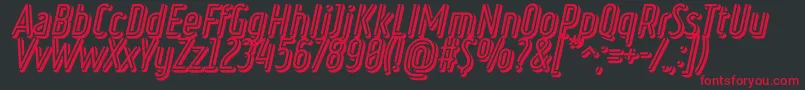 RulerVolumeNegative Font – Red Fonts on Black Background