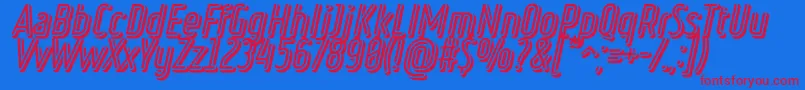 RulerVolumeNegative Font – Red Fonts on Blue Background