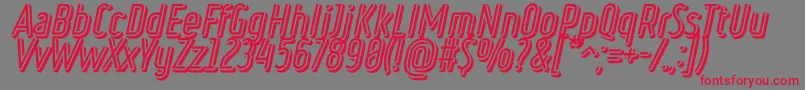 RulerVolumeNegative Font – Red Fonts on Gray Background