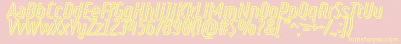 RulerVolumeNegative Font – Yellow Fonts on Pink Background