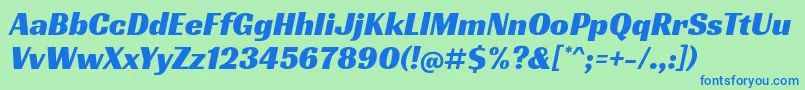 RacingsansoneRegular Font – Blue Fonts on Green Background