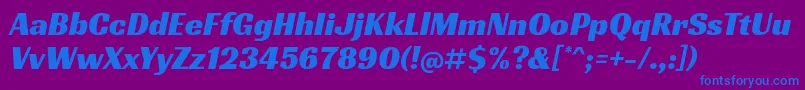 Шрифт RacingsansoneRegular – синие шрифты на фиолетовом фоне