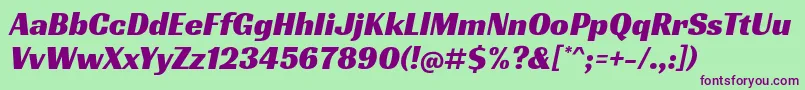 RacingsansoneRegular Font – Purple Fonts on Green Background