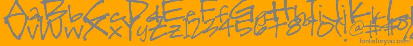 Skwirl Font – Gray Fonts on Orange Background