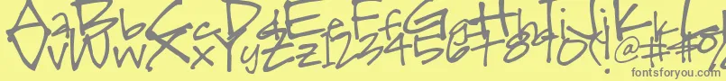 Skwirl Font – Gray Fonts on Yellow Background