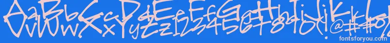 Skwirl Font – Pink Fonts on Blue Background
