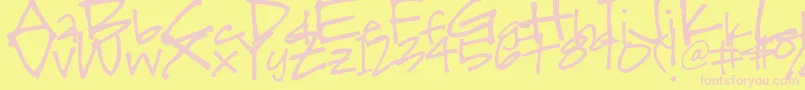 Skwirl Font – Pink Fonts on Yellow Background