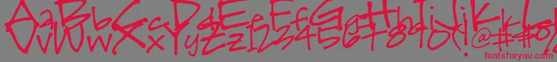 Skwirl Font – Red Fonts on Gray Background