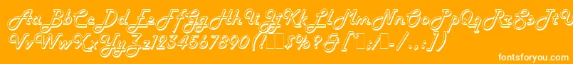 HarlowLetPlain.1.0-Schriftart – Weiße Schriften auf orangefarbenem Hintergrund