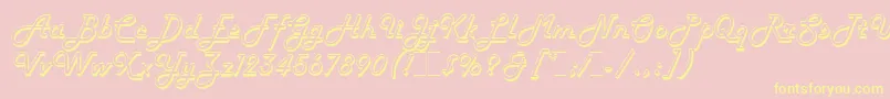 HarlowLetPlain.1.0 Font – Yellow Fonts on Pink Background