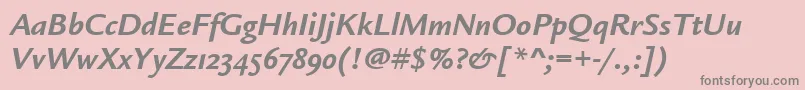 More about LegacySansOsItcTtBoldita Font LegacySansOsItcTtBoldita Font – Gray Fonts on Pink Background