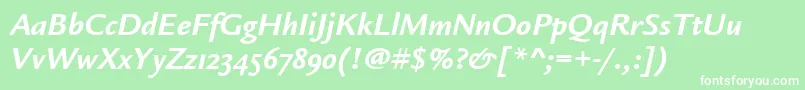 LegacySansOsItcTtBoldita Font – White Fonts on Green Background