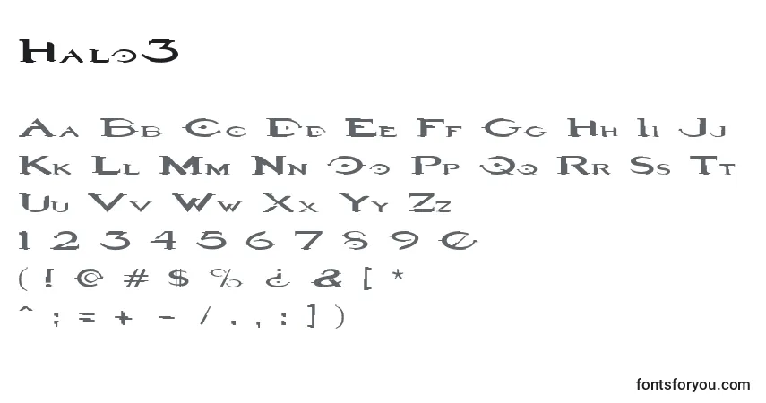 characters of halo3 font, letter of halo3 font, alphabet of  halo3 font