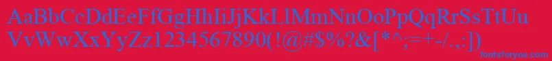MongolianBaiti-Schriftart – Blaue Schriften auf rotem Hintergrund
