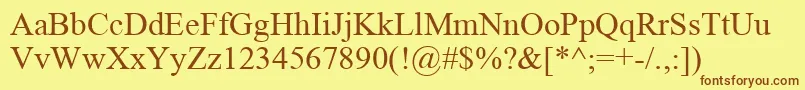 MongolianBaiti Font – Brown Fonts on Yellow Background
