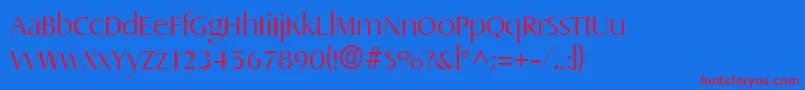 DragonlhRegular Font – Red Fonts on Blue Background