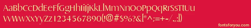 DragonlhRegular Font – Yellow Fonts on Red Background