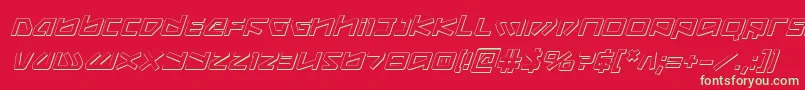 フォントKobold3Di – 赤い背景に緑の文字