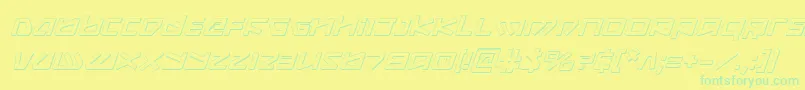 Kobold3Di-Schriftart – Grüne Schriften auf gelbem Hintergrund