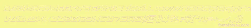 Kobold3Di Font – Pink Fonts on Yellow Background