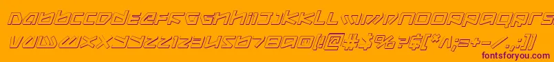 Kobold3Di-Schriftart – Violette Schriften auf orangefarbenem Hintergrund