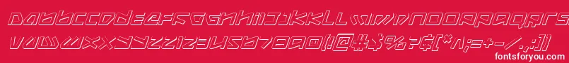 Kobold3Di-Schriftart – Weiße Schriften auf rotem Hintergrund