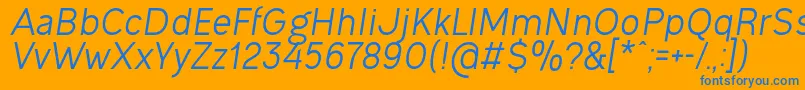 OgonekItalic Font – Blue Fonts on Orange Background