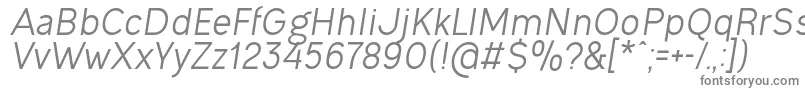 フォントOgonekItalic – 白い背景に灰色の文字