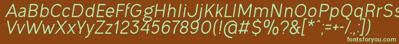 OgonekItalic Font – Green Fonts on Brown Background