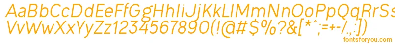 OgonekItalic-fontti – oranssit fontit valkoisella taustalla