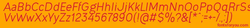 OgonekItalic Font – Red Fonts on Orange Background