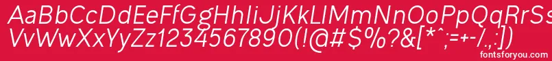 OgonekItalic Font – White Fonts on Red Background