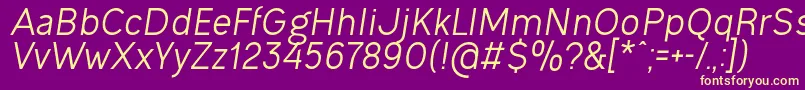 OgonekItalic Font – Yellow Fonts on Purple Background