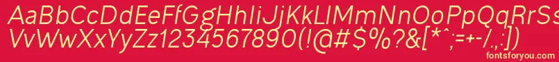 OgonekItalic Font – Yellow Fonts on Red Background