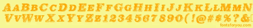 Mildeast Font – Orange Fonts on Yellow Background