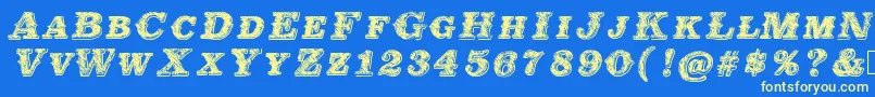 Mildeast Font – Yellow Fonts on Blue Background