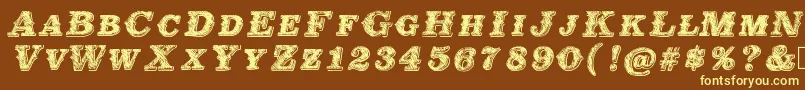 Mildeast Font – Yellow Fonts on Brown Background