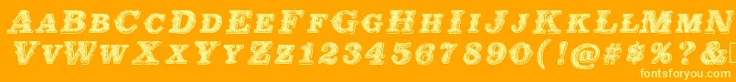 Mildeast Font – Yellow Fonts on Orange Background