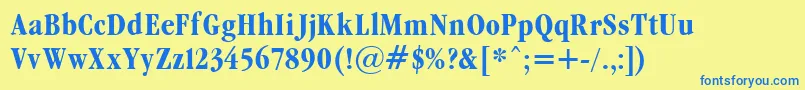 Więcej informacji o czcionce GrmndB Czcionka GrmndB – niebieskie czcionki na żółtym tle