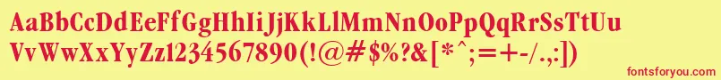 GrmndB Font – Red Fonts on Yellow Background