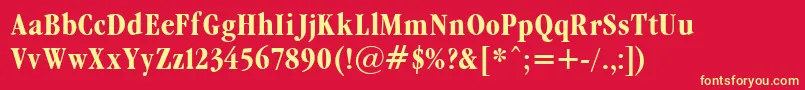 GrmndB Font – Yellow Fonts on Red Background