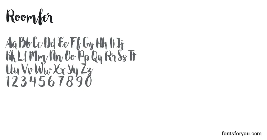 Schriftart Roomfer – Alphabet, Zahlen, spezielle Symbole