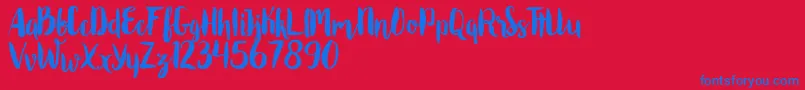 Roomfer Font – Blue Fonts on Red Background