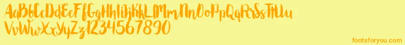 Roomfer Font – Orange Fonts on Yellow Background