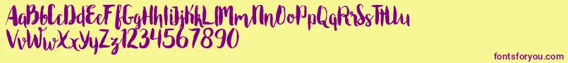 Roomfer Font – Purple Fonts on Yellow Background