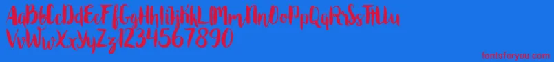 Roomfer Font – Red Fonts on Blue Background