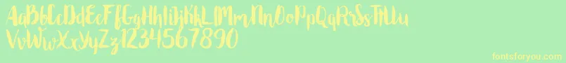 Roomfer Font – Yellow Fonts on Green Background